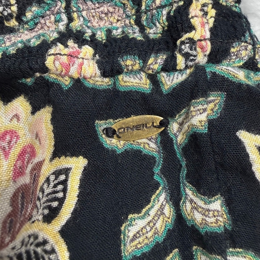 ONeill Womens Large Johnny Floral Beach Wide Leg Pants Smocked Waist Boho - Picture 4 of 8